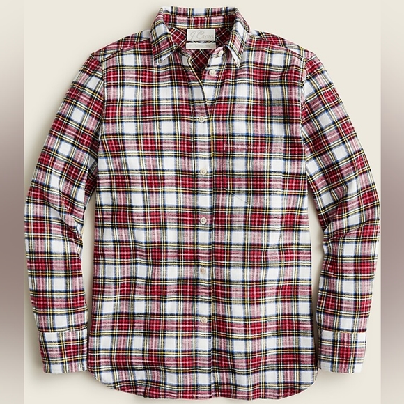J.Crew Classic-Fit Shirt in Snowy Stewart Tartan Flannel 6 - Picture 1 of 5